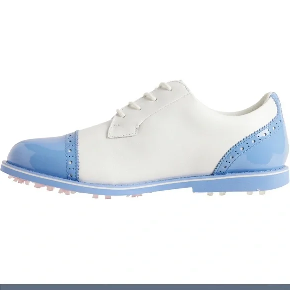NEW⛳️G/FORE Women Quilted Cap Toe Gallivanter Golf Shoes Snow/Vista Blue size 5 - Picture 4 of 10